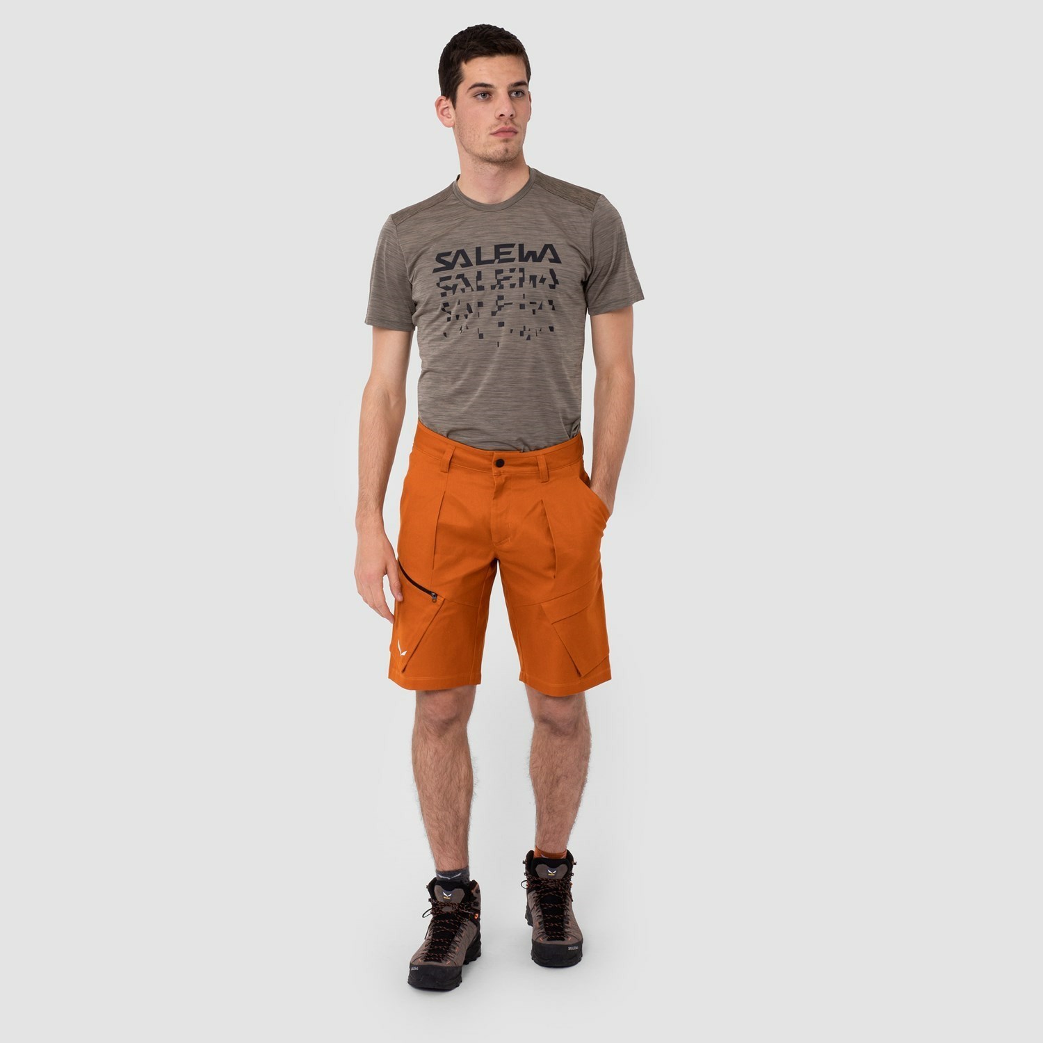 Salewa Shorts Outlet Store - Orange Mens Puez Hemp Cargo